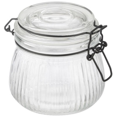 108317 Банка из рельефного стекла 0.5л Mallony LA SCALA с бугельным замком