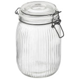 108321 Банка из рельефного стекла 1.0л Mallony LA SCALA с бугельным замком