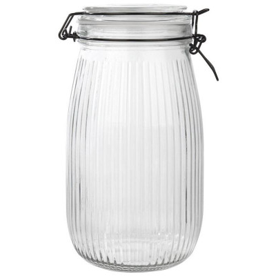 108322 Банка из рельефного стекла 1.5л Mallony LA SCALA с бугельным замком-1