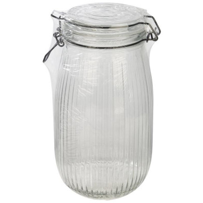 108322 Банка из рельефного стекла 1.5л Mallony LA SCALA с бугельным замком-3