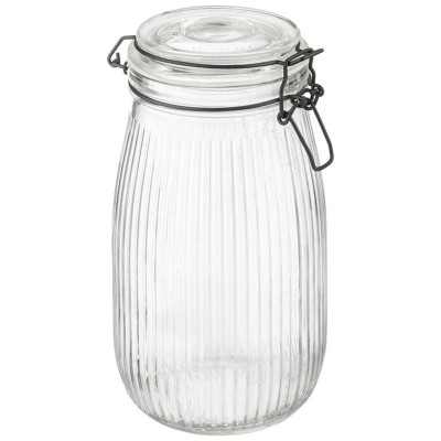108322 Банка из рельефного стекла 1.5л Mallony LA SCALA с бугельным замком