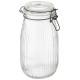 108322 Банка из рельефного стекла 1.5л Mallony LA SCALA с бугельным замком