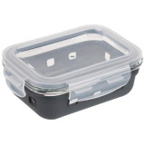 108338 Контейнер из жаропрочного стекла с крышкой Mallony MASSIMO (0.37л, в силиконовой подставке)