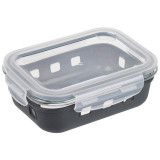 108339 Контейнер из жаропрочного стекла с крышкой Mallony MASSIMO (0.6л, в силиконовой подставке)