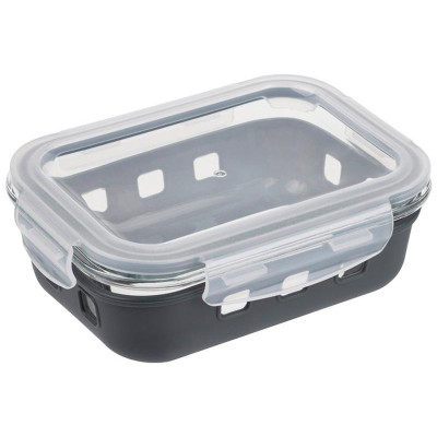 108339 Контейнер из жаропрочного стекла с крышкой Mallony MASSIMO (0.6л, в силиконовой подставке)