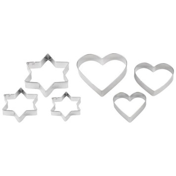 108362 Набор форм для выпечки и вырубки теста Mallony TORTA сердце/звезда (6шт)