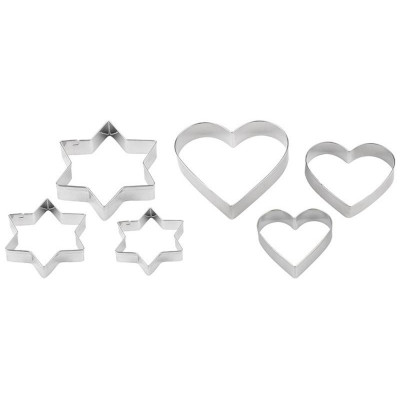 108362 Набор форм для выпечки и вырубки теста Mallony TORTA сердце/звезда (6шт)