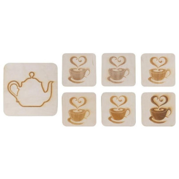 108762 Набор подставок под горячее Mallony 'Чаепитие' 7пр