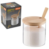 109034 Сахарница Mallony Bambu 300мл с крышкой+ложечкой/бамбук