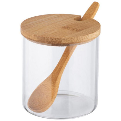 109034 Сахарница Mallony Bambu 300мл с крышкой+ложечкой/бамбук-1