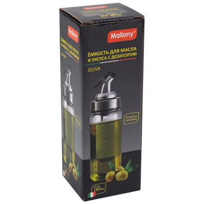 109036 Ёмкость для масла и уксуса Mallony OLIVA 180мл стеклянная с дозатором-2