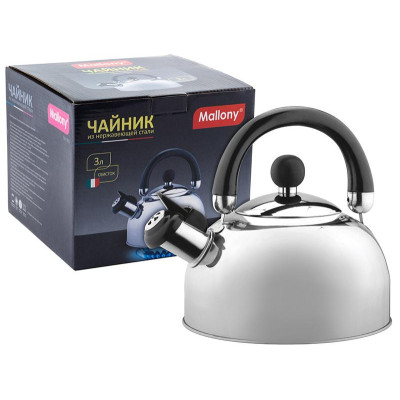 900055 Чайник металлический со свистком Mallony DJA-3023