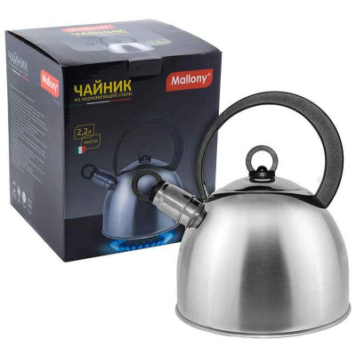 900056 Чайник металлический со свистком Mallony DJA-3026