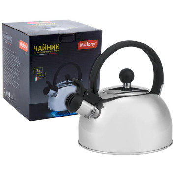 900058 Чайник металлический со свистком Mallony DJA-3033