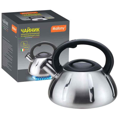 910086 Чайник металлический со свистком Mallony MAL-066