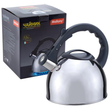 910087 Чайник металлический со свистком Mallony MAL-042-C (2.5л)