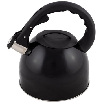 910088 Чайник из нерж. стали Mallony MAL-042-N (2.5л, со свистком, черный)-1