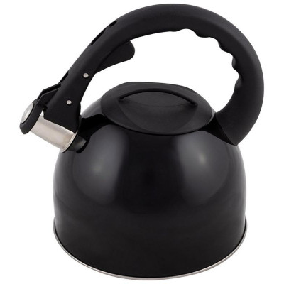 910088 Чайник из нерж. стали Mallony MAL-042-N (2.5л, со свистком, черный)-1