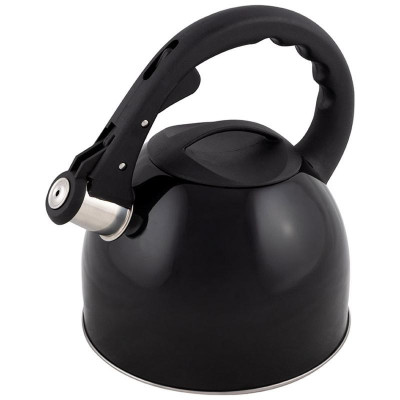 910088 Чайник из нерж. стали Mallony MAL-042-N (2.5л, со свистком, черный)-3