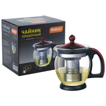910112 Чайник заварочный Mallony Decotto-1200 с пластиковой ручкой