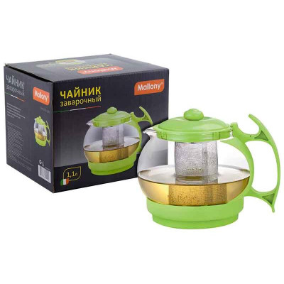 910113 Чайник заварочный Mallony Decotto-1100 с пластиковой ручкой