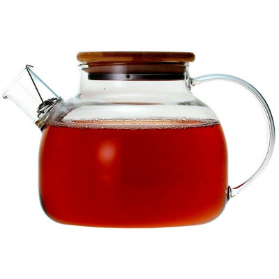 910122 Чайник заварочный Mallony Foresta di bambu 1л из боросиликатного стекла с крышкой из бамбука