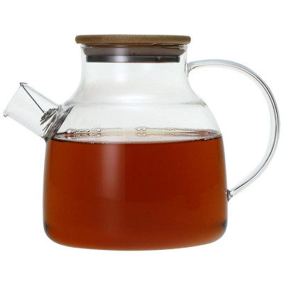 910123 Чайник заварочный Mallony Foresta di bambu 1.5л из стекла с крышкой из бамбука