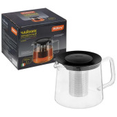 910125 Чайник заварочный Mallony Skandi 1000мл из боросиликатного стекла, с прямоугольной ручкой