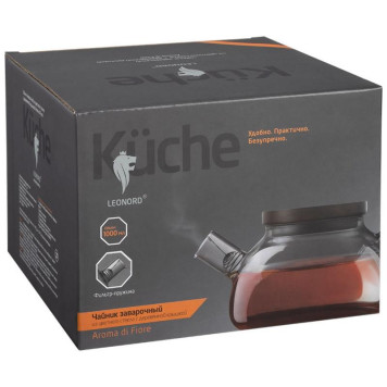 910146 Чайник заварочный Leonord Aroma di Fiore 1л из цветного стекла-4