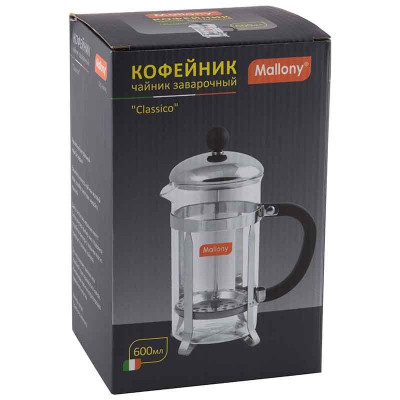950144 Чайник/кофейник (кофе-пресс) Mallony 'Классик' Т002-600ML-1