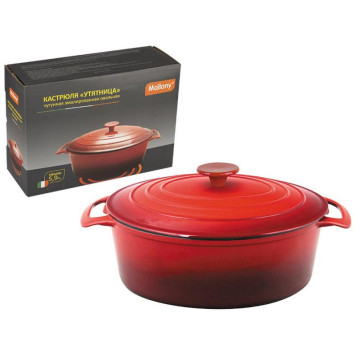 985037 Кастрюля 'УТЯТНИЦА' чугунная эмалированная овальная OCE-32, 5.9л