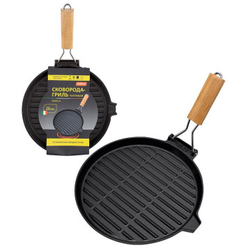 985059 Сковорода-гриль Mallony чугунная круглая PADELLA