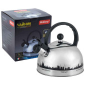 985609 Чайник металлический с рисунком Mallony MAL-CITY-01 985609 Чайник металлический с рисунком Mallony MAL-CITY-01