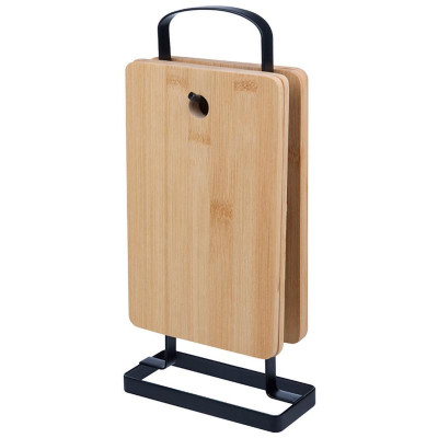 986076 Набор разделочных досок из бамбука на подставке Mallony (4шт в наборе)