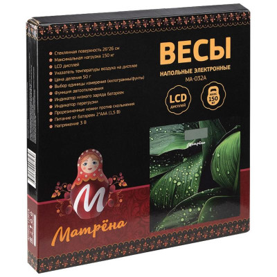 Весы напольные МАТРЁНА MA-032A (150кг) цветок (110016)-2