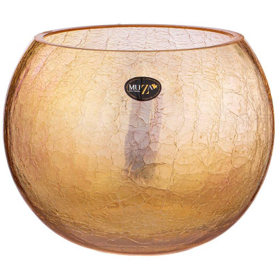 Ваза шар "CRACLE AMBER" 3 л диаметр 18 см высота 16 см MUZA 380-637