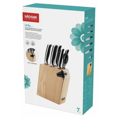 722616 Набор ножей NADOBA (7 предм, подставка с ножеточкой) серия URSA-7