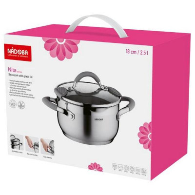 726913 Кастрюля NADOBA (2.5л, 18см) серия NITA-1