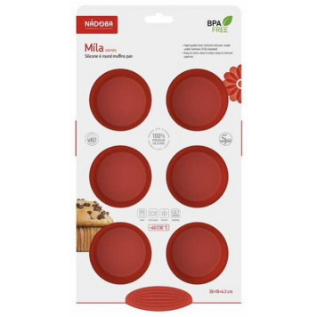762016 Форма для 6 круглых маффинов NADOBA (30x18x4.3см, силиконовая) серия MILA-1