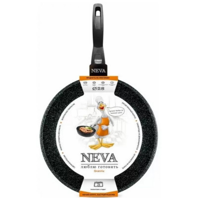 Сковорода НЕВА МЕТАЛЛ ПОСУДА NG 028 28см 'Neva Granite' (съемная ручка)