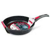 Сковорода НЕВА МЕТАЛЛ ПОСУДА 18024 24см 'Каменная' Черный гранит (съемная ручка)