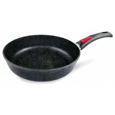 Сковорода НЕВА МЕТАЛЛ ПОСУДА 18024 24см 'Каменная' Черный гранит (съемная ручка)-1