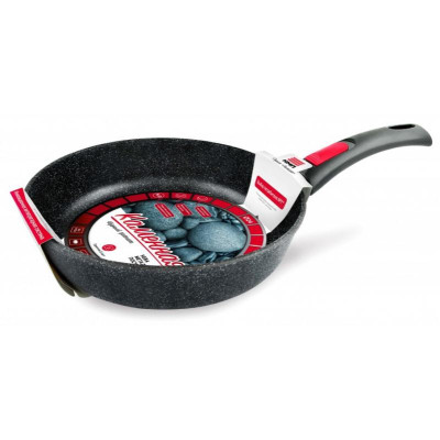 Сковорода НЕВА МЕТАЛЛ ПОСУДА 18024 24см 'Каменная' Черный гранит (съемная ручка)