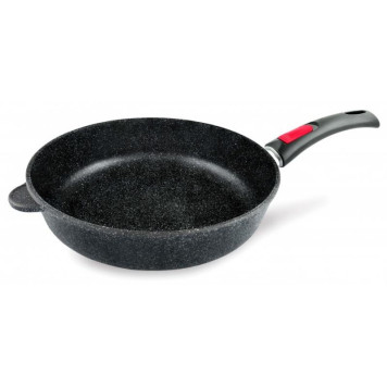 Сковорода НЕВА МЕТАЛЛ ПОСУДА 18028 28см 'Каменная' Черный гранит (съемная ручка)-1
