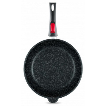 Сковорода НЕВА МЕТАЛЛ ПОСУДА 18028 28см 'Каменная' Черный гранит (съемная ручка)-2