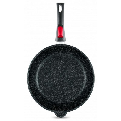 Сковорода НЕВА МЕТАЛЛ ПОСУДА 18028 28см 'Каменная' Черный гранит (съемная ручка)-2