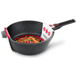 Сотейник НЕВА МЕТАЛЛ ПОСУДА 181324 24см 'Каменная' Черный гранит (съемная ручка)