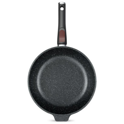 Сотейник НЕВА МЕТАЛЛ ПОСУДА 181324 24см 'Каменная' Черный гранит (съемная ручка)-3