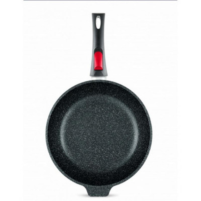 Сотейник НЕВА МЕТАЛЛ ПОСУДА 181326 26см 'Каменная' Черный гранит (съемная ручка)-3