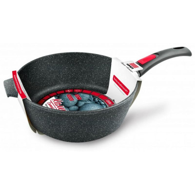 Сотейник НЕВА МЕТАЛЛ ПОСУДА 181326 26см 'Каменная' Черный гранит (съемная ручка)